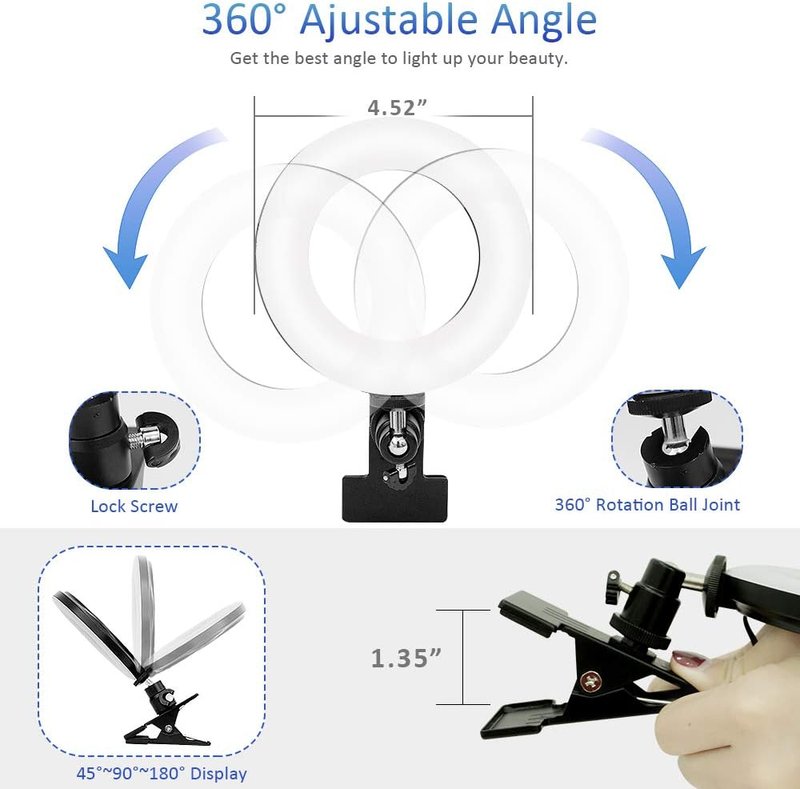 Cyezcor Video Conference Lighting Kit - Clip-On Ring Light for Remote Work & Zoom Calls | Ideal for Streaming