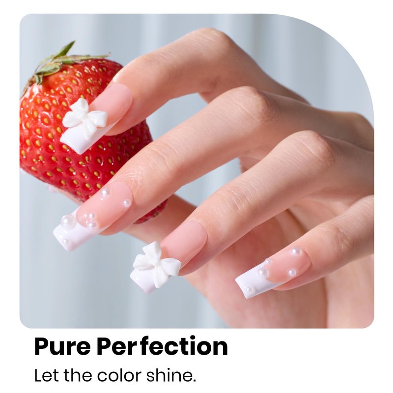 Beetles White Gel Nail Polish - French White 1PC 15ml Gel Polish Soak Off UV LED Needed Nail Art Summer Manicure Salon DIY Design at Home 4th of July Nails Gifts for Woman