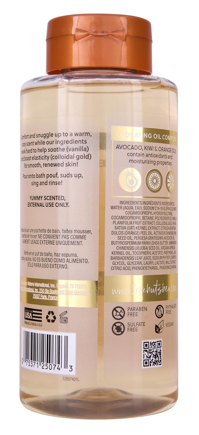 Tree Hut Vanilla Body Wash, Hydrating & Moisturizing Shower Gel with Shea Butter & Essential Oils, Soft Smooth Glowing Skin, Gentle Cleanser For All Skin Types, Self Care Gifts for Women, 18 Fl Oz