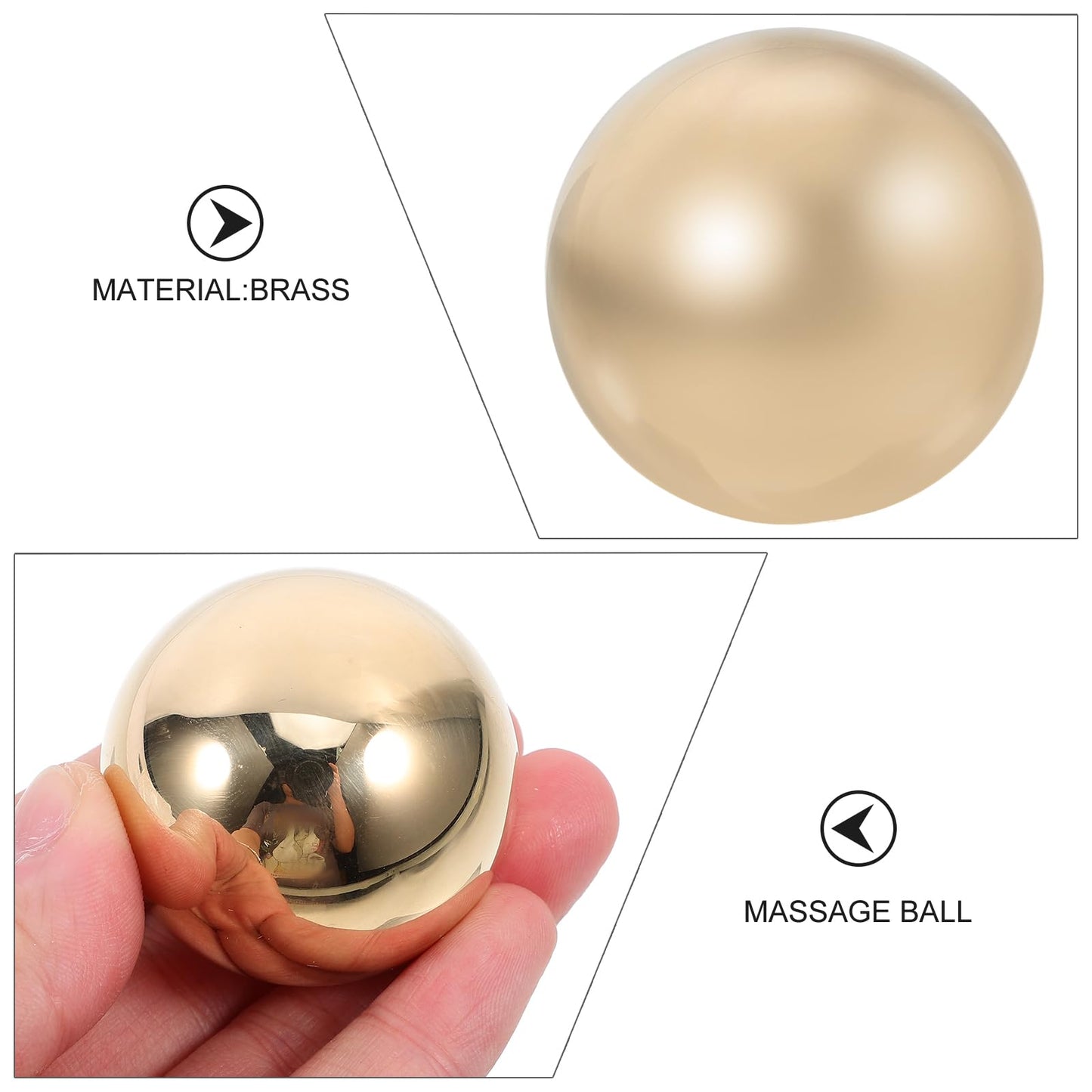 Healvian 2Pcs Brass Exercise Ball 1.5 Inch Golden Solid Copper Metal Baoding Balls for Hand Therapy Stress Relief, Chinese Kung Fu Massage Acupressure Tool