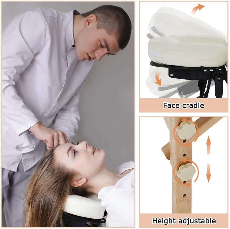 Portable Massage Table - 24 Inch Wide Height Adjustable Spa Bed | Folding Design with Non-Woven Bag for Facial & Tattoo Care