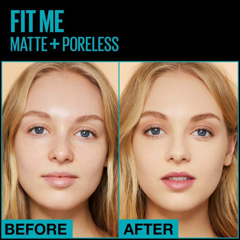 Maybelline Fit Me Matte + Poreless Liquid Foundation - 220 Natural Beige, 1.3 Oz Pouch