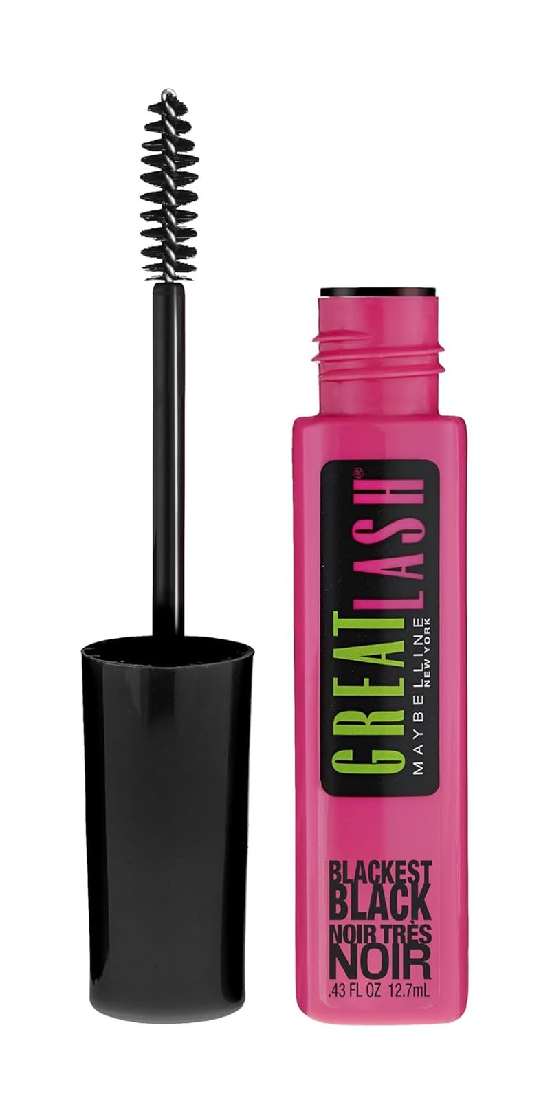 Maybelline Great Lash Mascara - Volumizing Lash-Doubling Formula, Blackest Black | 1 Count
