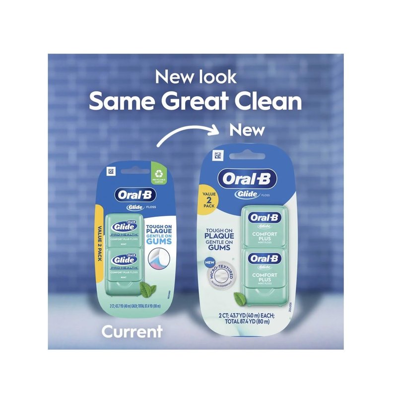 Oral-B Glide Comfort Plus Dental Floss, Extra Soft, Mint Flavor