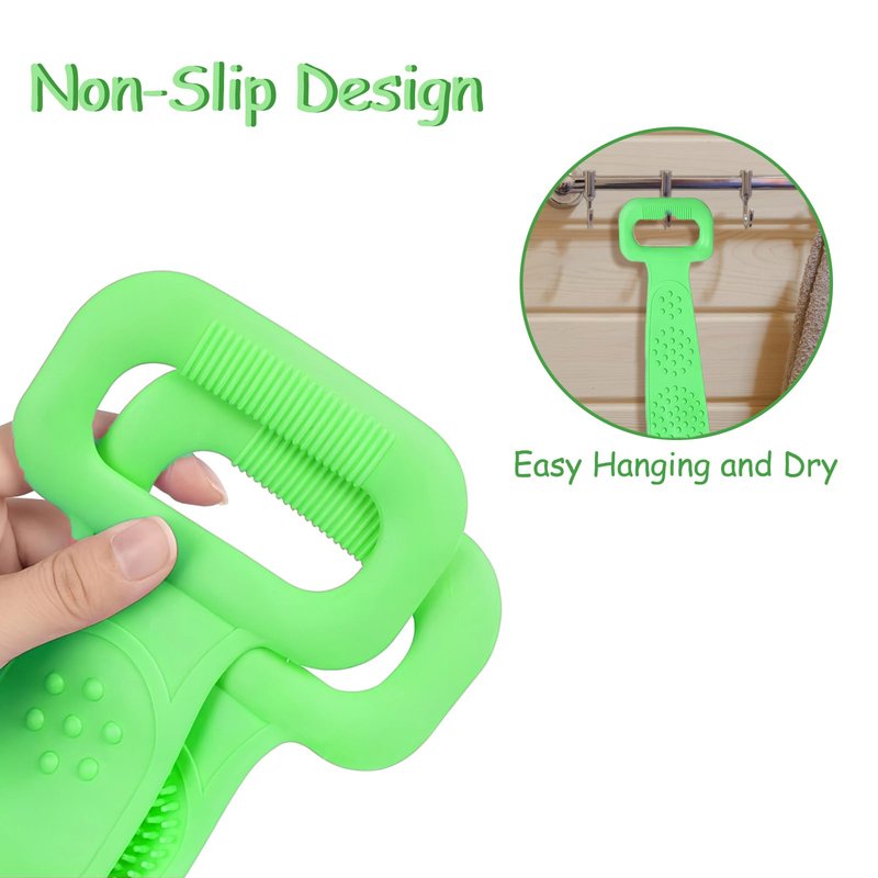MAYWILLA Silicone Body Scrubber for Shower,Silicone Back Body Scrubber with Handle,27.5 Inch Exfoliating Deep Clean Bath Body Brush Scrubber for Men and Women-2 PCS