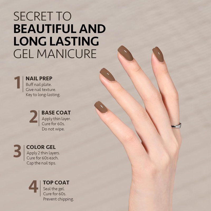 GAOY Brown Gel Nail Polish, 16ml Soak Off Gel Polish, UV Light Cure for Nail Art DIY Manicure at Home, 2077 Chestnut Brownie