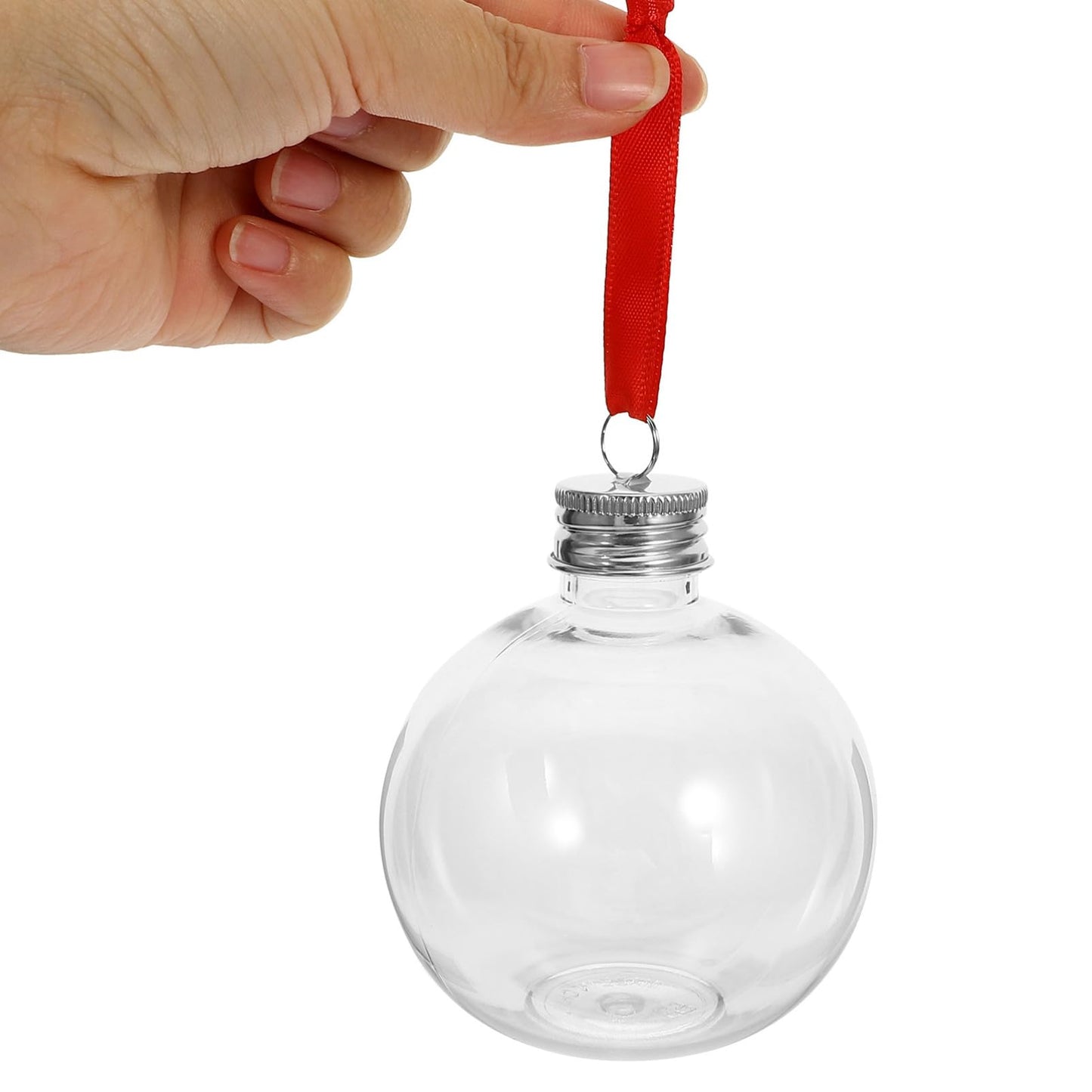 TOVINANNA 10pcs Round Plastic Bottle Shaped Christmas Ornaments Fillable Candy Tree Decorations