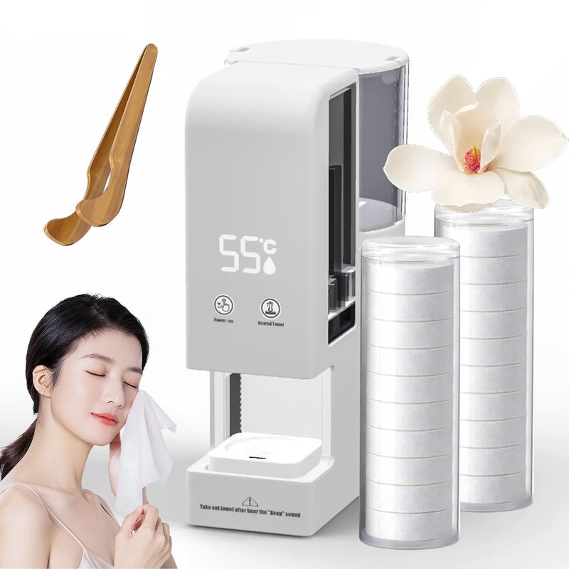 Automatic Hot Towel Dispenser, 2026 Upgrade 5-Second Rapid Heating Hot Face Towel Warmer Machine, 55°C Constant Temp Heated Towels Dispenser for Facials, Spa, Bathroom & Home Use (1 SET+40 Towels)