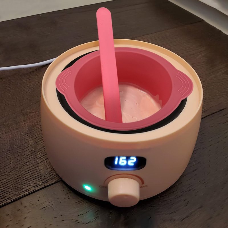 KVZVK Silicone Wax Bowl - Non-Stick Hair Removal Pot Liner with Spatula | Pink Color