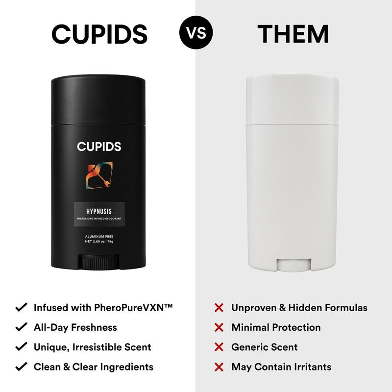 Cupids Hypnosis Deodorant for Men – Aluminum-Free, Natural, Pheromone-Infused, Vanilla Ember Scent, Organic, Skin-Friendly, Long-Lasting, Non-Sticky, Mens Deodorant, Men's Deo (Vanilla)