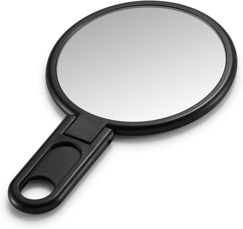 OMIRO Mini Hand Mirror - 3-Inch Compact Folding Design for Men & Women | Black, 1 Pack