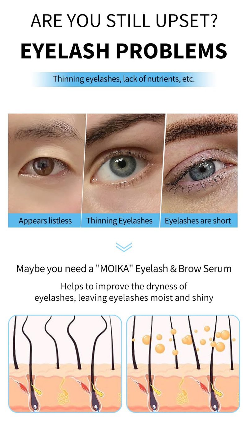 Advanced Eyelash Serum for Thicker, Longer & Longer Looking Eyelashes and Eyebrows, Vegan & Cruelty-Free, Thicker Lash Enhancing Serum. (4mL)