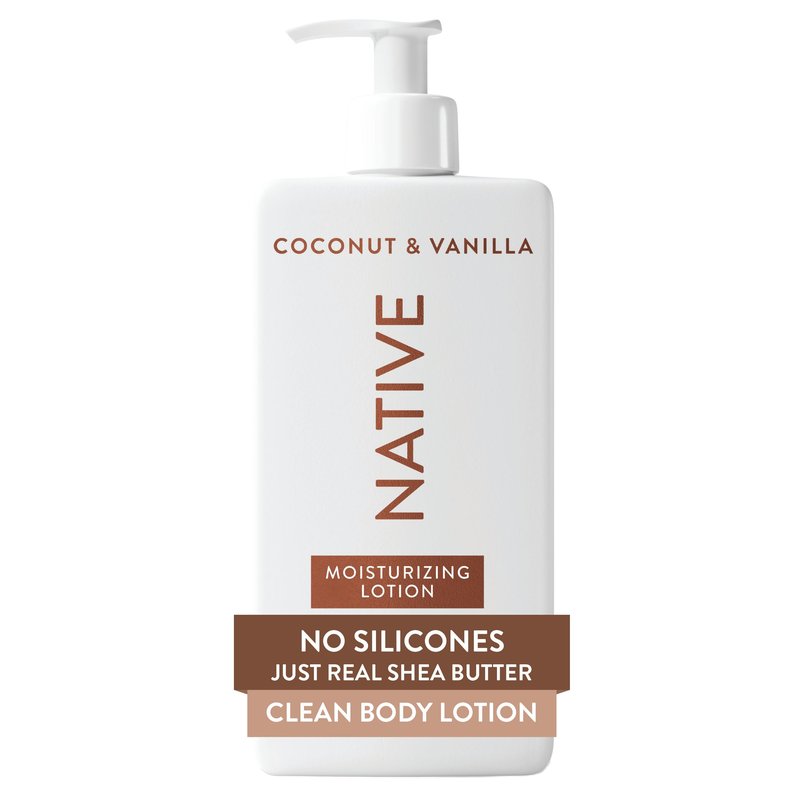 Native Body Lotion, Coconut & Vanilla, 48-Hour Hydration for Dry & Sensitive Skin, Made with Plant-Based Moisturizers like Shea Butter, Silicone & Paraben Free, 16.5 fl oz