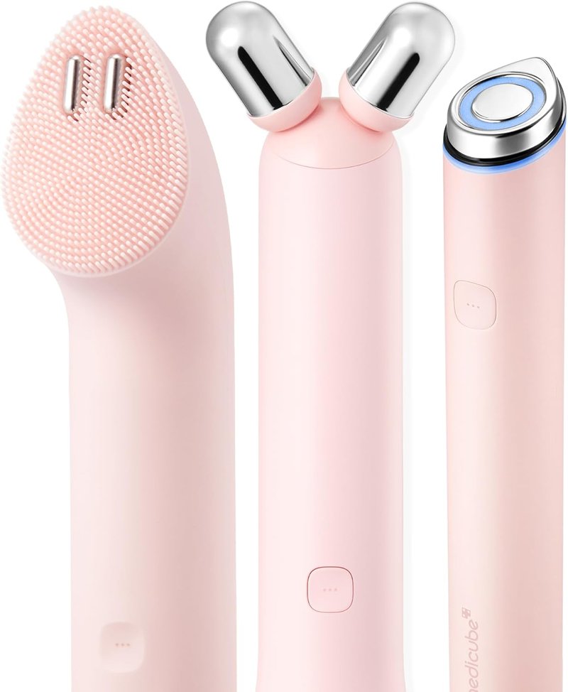 Medicube Mini Booster Pro Plus - 3-in-1 Korean Facial Device for Makeup Removal, Pore Cleansing & Skin Care | Pink
