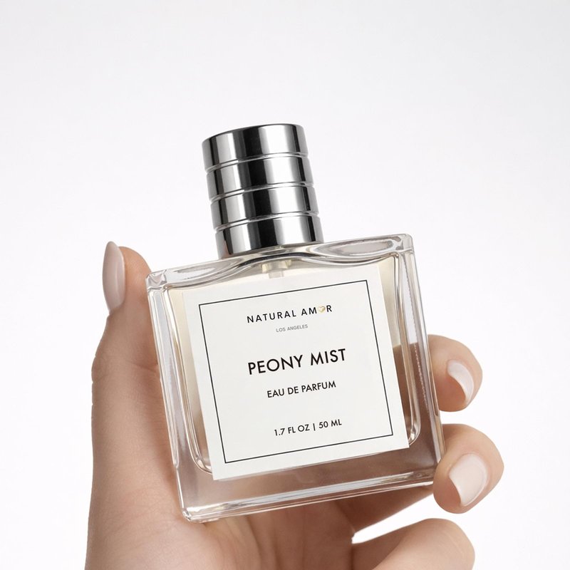 NATURAL AMOR LOS ANGELES Peony Mist Eau de Parfum – Soft Peony & Rose Floral Scent with Clean Musk, Elegant Feminine Perfume 1.7oz