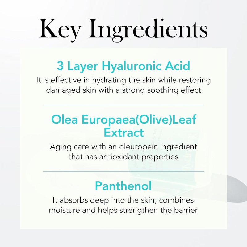 Hyaluronic Acid Serum - Hydrating Formula with Panthenol & Olive Leaf Extract | 1.0 fl oz