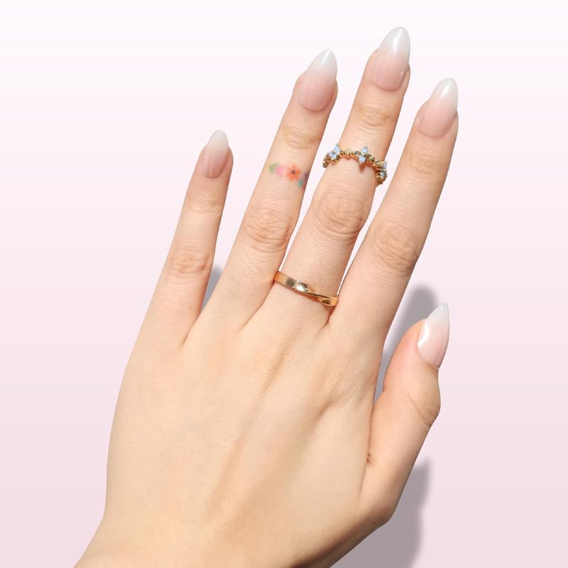 Nail Reformation Press On Nails - Ombre Pink Short Almond | Natural Reusable 32 Nail Kit with Glue in 16 Sizes