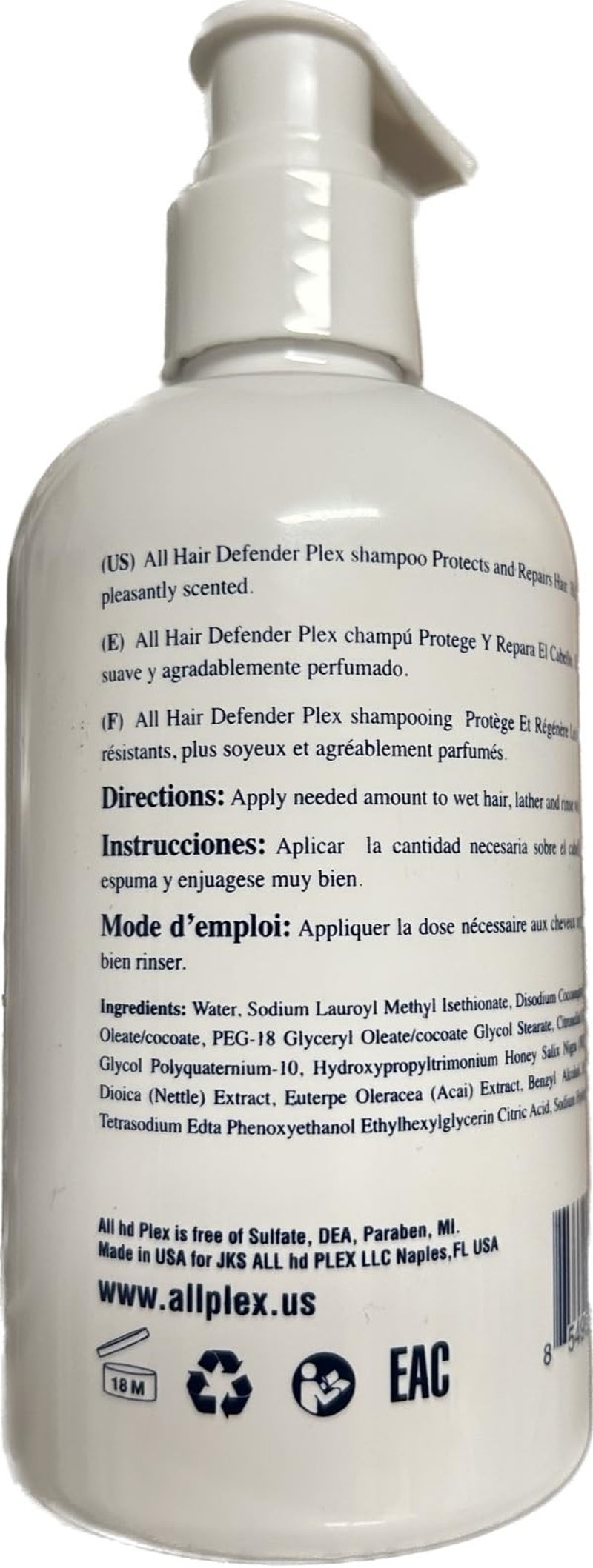PLEX B.T Amazing Shampoo and Conditioner 8oz Duo - JKS International - Softens, Restores Damaged Hair - Hair Care - Shampoo and Conditioner Set
