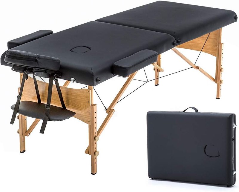 BestMassage Portable Massage Table - 24 Inch Wide, Height Adjustable, 2-Folding Design | Ideal for Spa & Tattoo Use
