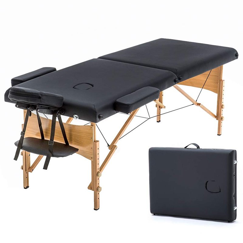 BestMassage Massage Bed Portable Massage Table 28 inch Wide Lash Bed Height Adjustable 2 Folding Spa Table with Non-Woven Bag for Spa Footmassage Facial CareSpa Tattoo