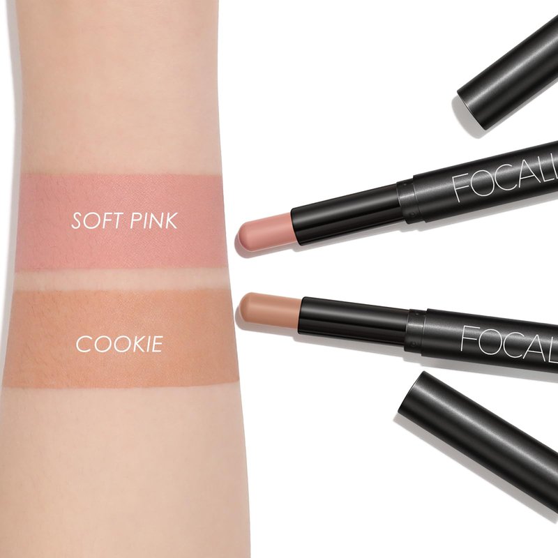 FOCALLURE 2 Pcs Cream Eyeshadow Stick,Brightener Eyeshadow Pencil Crayon,Highlighter Eye Shadow Stick Sets with Crease-proof Formula,Long Lasting Waterproof Eye Shadow Make Up