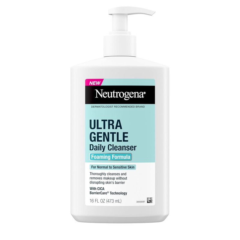 Neutrogena Ultra Gentle Foaming Facial Cleanser - Fragrance-Free Hydrating Face Wash for Sensitive Skin | 16 Fl Oz