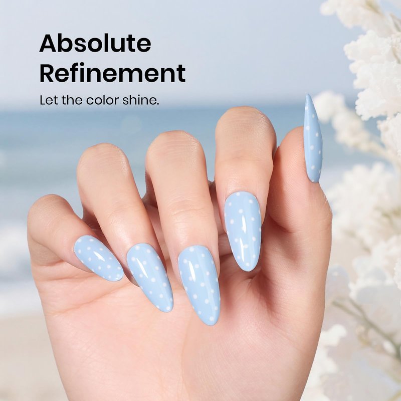 Beetles Blue Gel Polish - 15ML/0.51Fl Oz, Milky Blue Gel Nail Polish, Same Color Bottle, Soak Off UV LED Lamp Summer Nails Art, Long-Lasting Manicure Salon DIY Home Holiday Nails Art