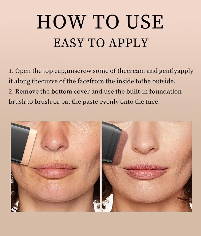 Foundation Stick - 2 in 1 Dual-Ended Long-Lasting Concealer & Contour | Waterproof Full Coverage Matte Finish in Deep Wheat