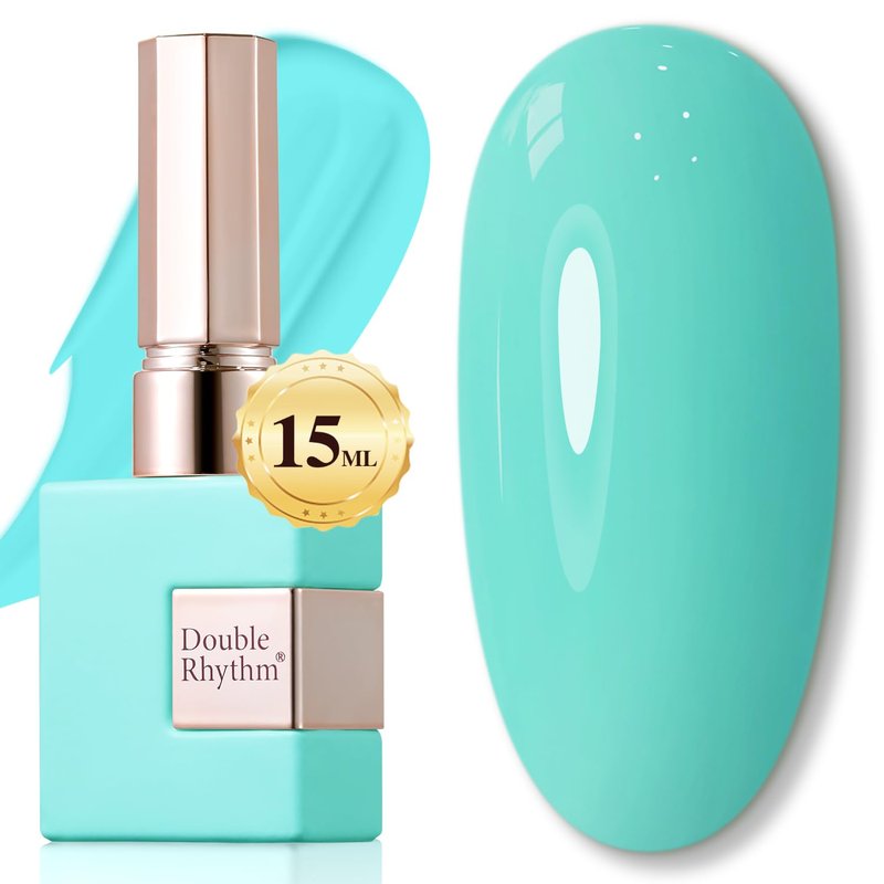 Double Rhythm Gel Nail Polish - Pure Sheer Soak Off Formula for DIY Manicure | Sea Blue 15ML