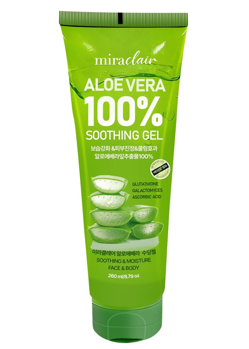 Aloe Vera Gel - 100% Pure Moisturizing Gel for Face & Body | Soothing Sunburn Relief, Travel Size 8.79 oz