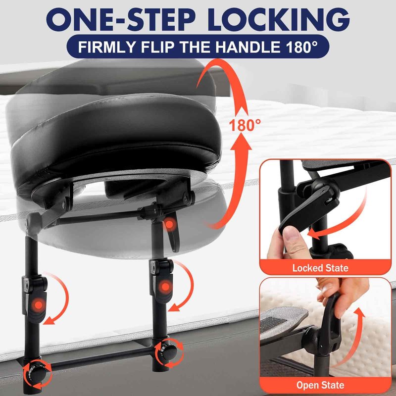 KONOVOLY Massage Headrest for Bed, Massage Home Mattress Top Massage Bed Head Extension Kit, Adjustable Headrest Face Cushion Massage Table at Home, Face Down Pillow After Eye Surgery (Black)