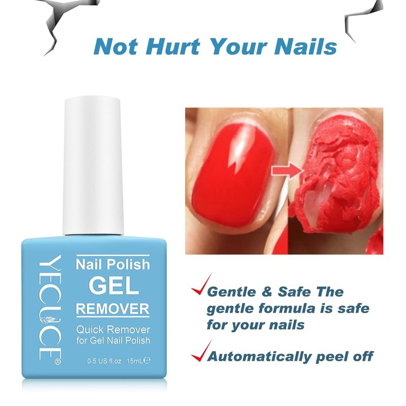 Skiennix Gel Nail Polish Remover - Quick & Easy 2-Piece Set | No Foil Needed, 15ml Each