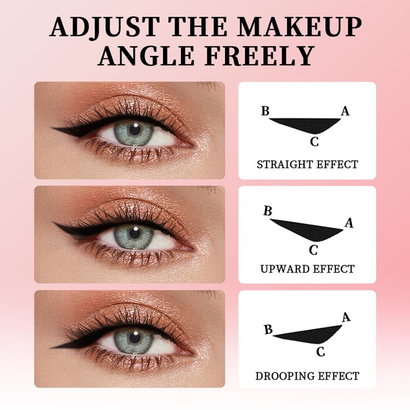 Dulele 2PCS Gel Eyeliner Pencil Set, Foldable Eyeliner Stamp for Perfect Wings, Double-headed Lazy Cat Eye Eyeliners Tool, Waterpoof Black & Brown Eye Liner Pencil