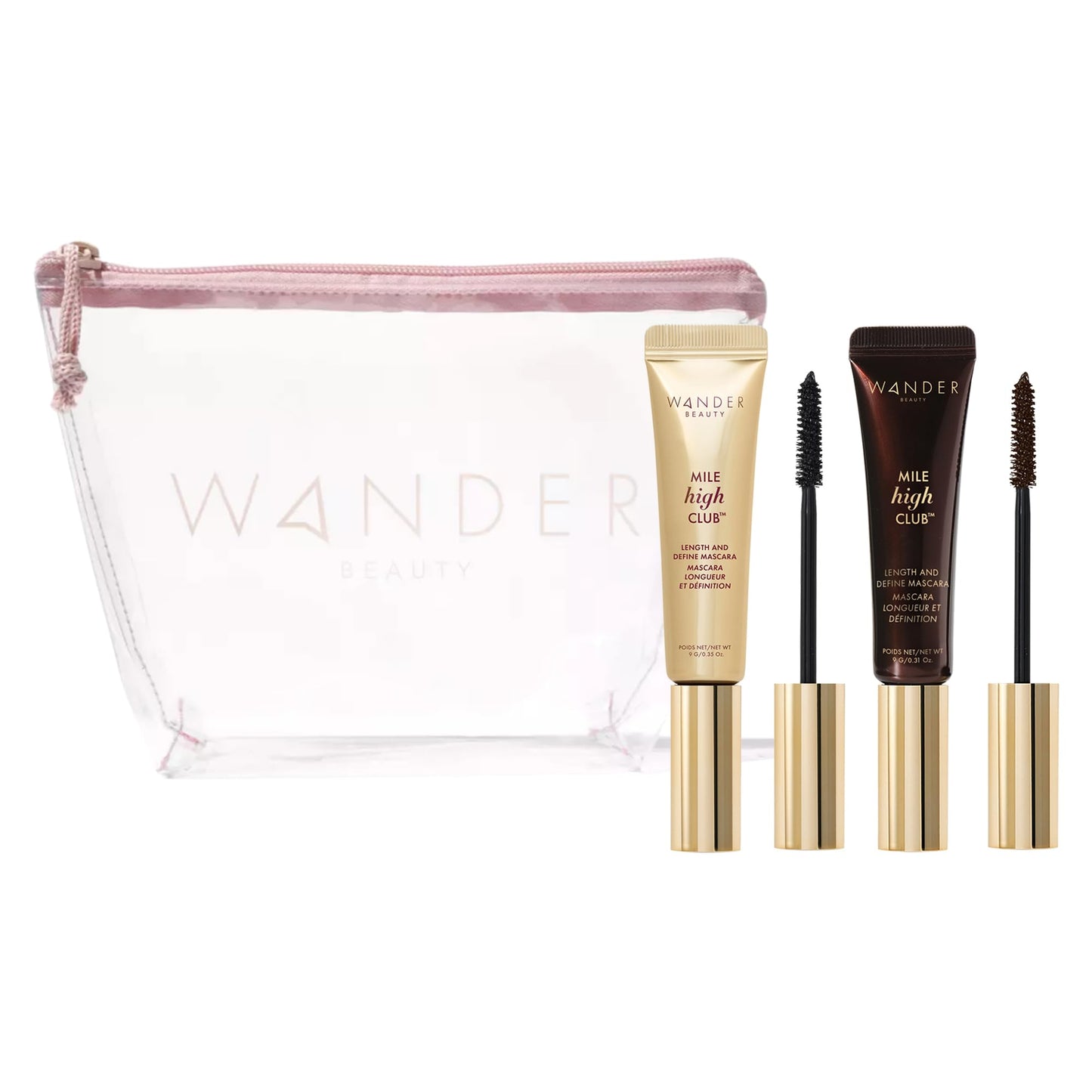 Wander Beauty Mile High Club Mascara Bundle, Jet Black, Espresso, Smudge-Proof and Water-Resistant, 2 Pack