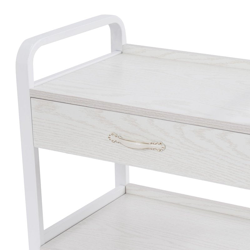 KUMOYOU Rolling Salon Storage Trolley Cart, with Drawers Movable Beauty Organizer, Hair Salon Station Cabinet for Stylist, Barber Shop,Home (White)
