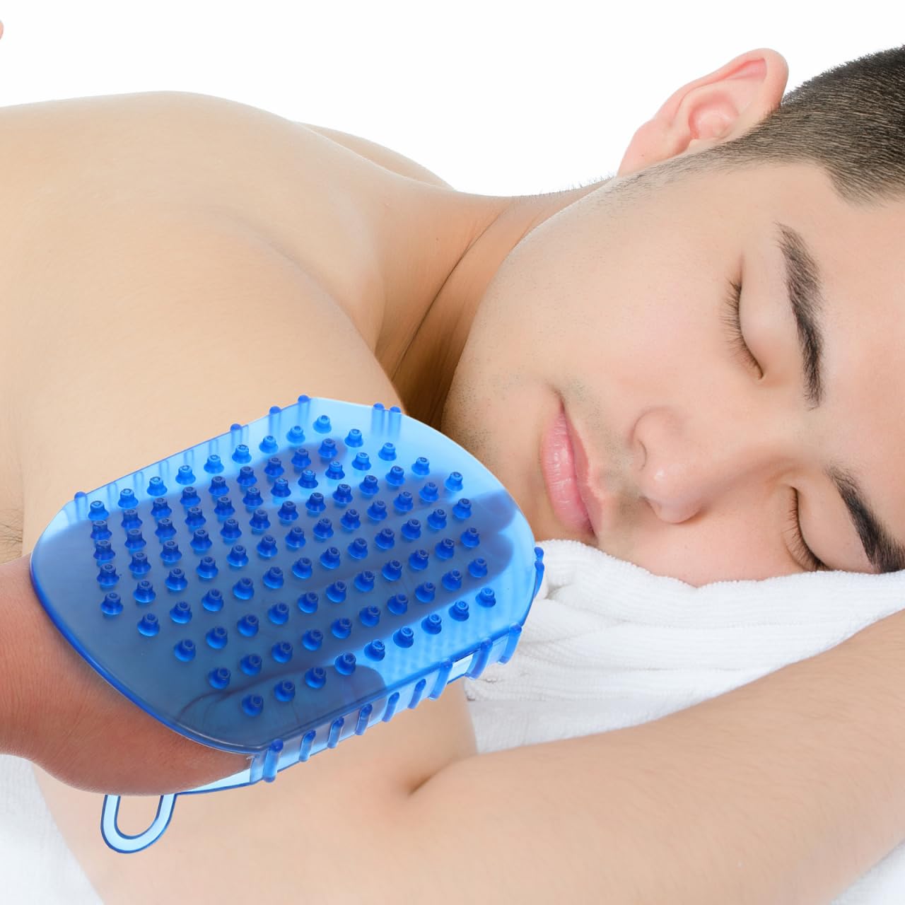 Healifty Massage Brush 2-Pack Double-Sided Silicone Body Scrubbers for Bath Exfoliating and Relaxation Convenient Household Spa Tool with Comfortable Grip 5.90X4.29X0.98In