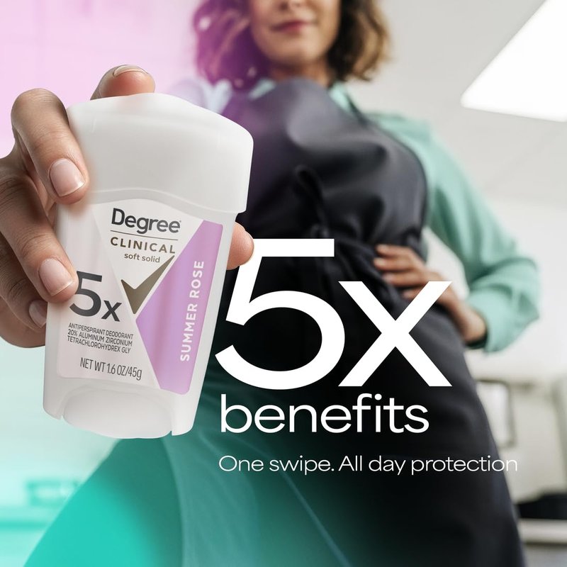 Degree Clinical Strength Antiperspirant Deodorant - 96-Hour Sweat & Odor Protection | Summer Rose, 1.6 oz
