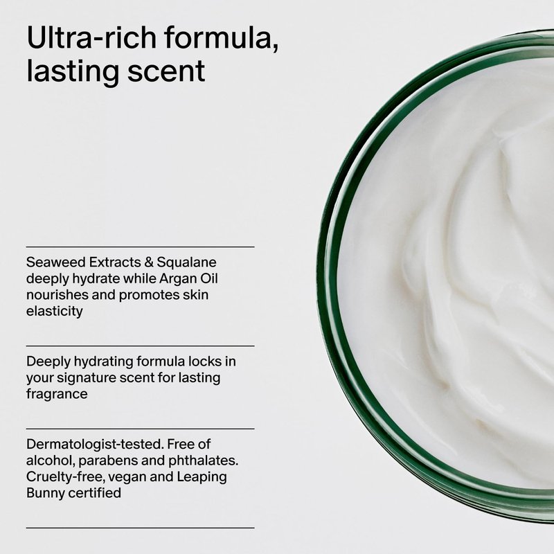 Salt & Stone Body Cream - Hydrating Seaweed & Squalane Formula for Deep Hydration | Bergamot & Hinoki 6.7 fl oz
