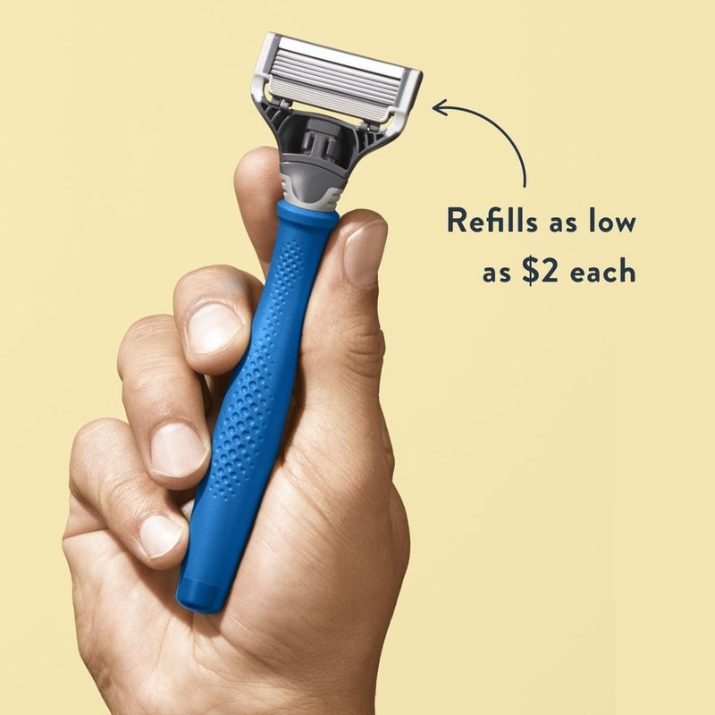 Harry's Original Razor for Men - Razor Handle and Blade Cartridge- German Engineered Blades- Indigo Blue