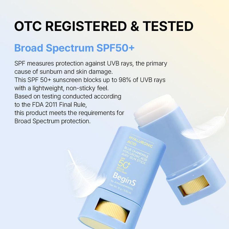 BeginS by JUNGSAEMMOOL Blue Chamomile Hyaluronic Acid Airy Sun Stick