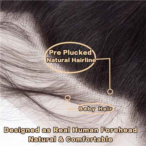 13x4 Lace Frontal Closure Deep Wave Human Hair Ear to Ear HD Lace Frontal Closure Free Part Brazilian Deep Curly Hair Extensions 180% Density Human Hair Pre Plucked with Baby Hair (22 Inch)