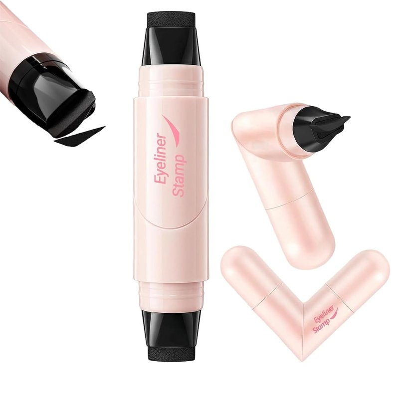 Dual-Ended Eyeliner Stamp Pen - Waterproof Winged Cat Eye Tool, Long-Lasting Matte Finish for Beginners