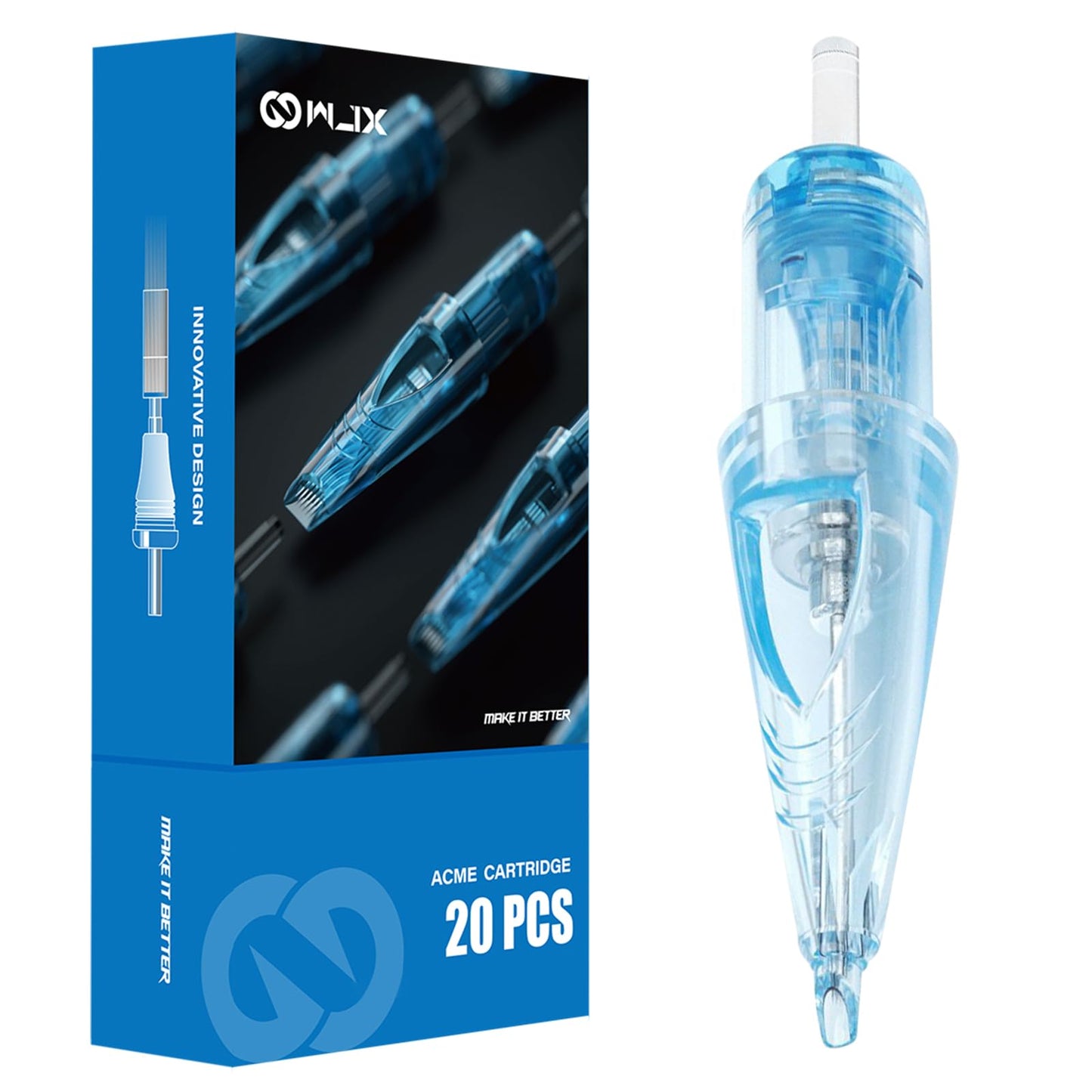 WJX Tattoo Cartridges 20Pcs Disposable Needles Round Liner 1003RL