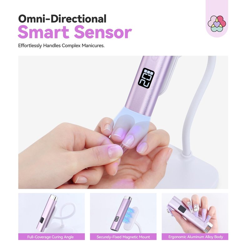 SAVILAND SSPro X U V Light for Gels Nails : 8s U V LED Nail Lamp with Smart Sensor 360° Rotatable Magnetic Nail Light Flash Cure Lamp for Gel Stand 2 Timer LCD Screen Nail Light Use Home DIY