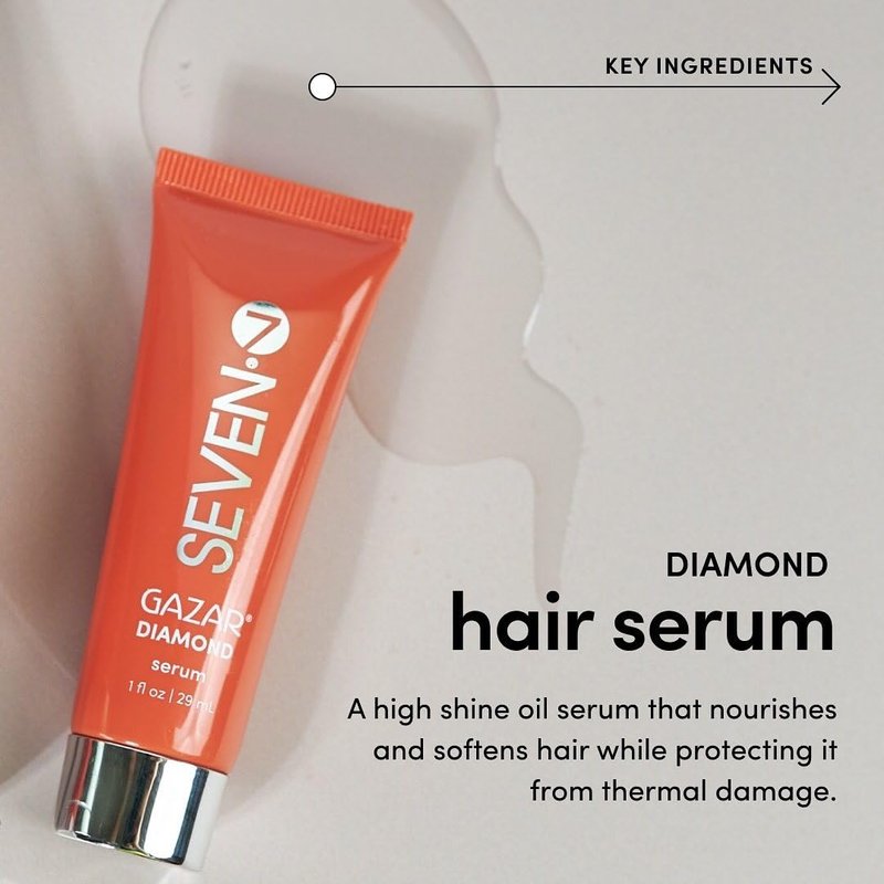 Gazar Diamond Hair Serum - Anti-Frizz Treatment for Frizzy & Damaged Hair | Coconut & Macadamia Oil, 3.2oz