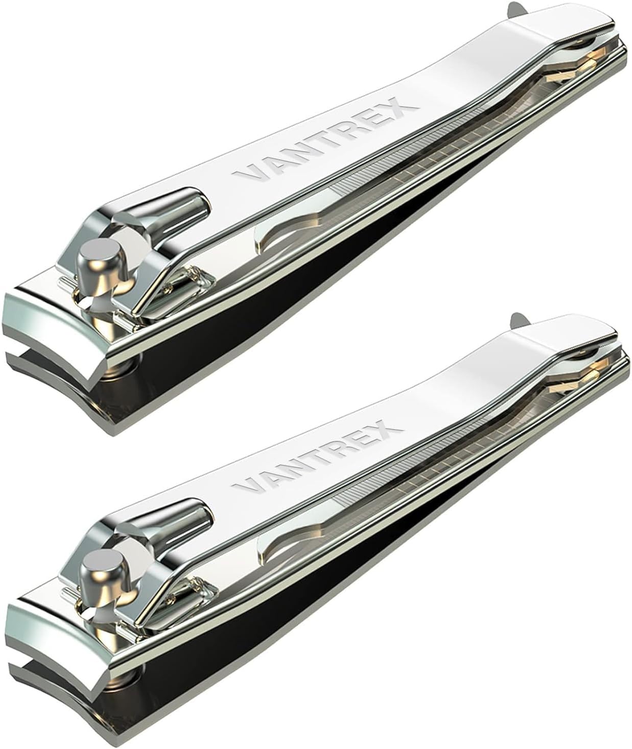 Stainless Steel Nail Clippers Set - Professional Fingernail & Toenail Trimmers with Easy Press Lever | 2PCS