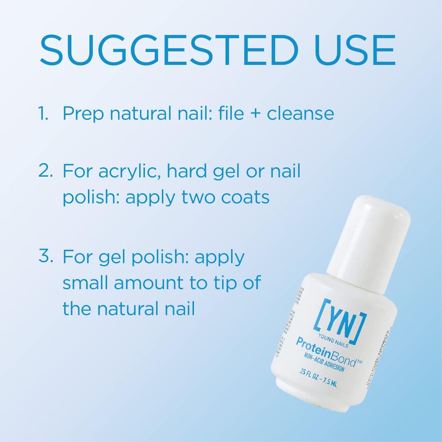 Young Nails Protein Bond - Non-Acidic Nail Primer for Gel & Acrylic | Enhanced Adhesion, 0.25 oz