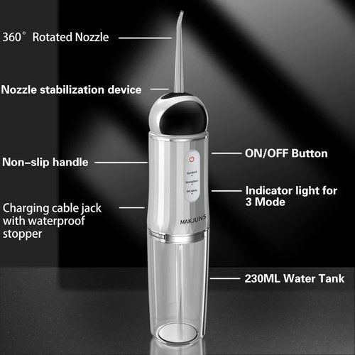 Water-Flosser-Cordless-Teeth-Cleaner Somall Water Dental Flosser with 3 Modes 4 Jets Rechargeable Dental Oral Irrigator for Home Travel (Premium Black)