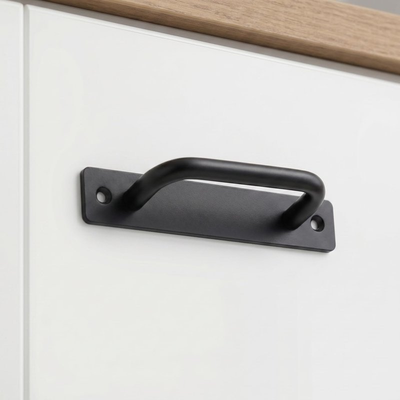 KALLORY Barn Door Handle 8.26 Inch Long Base Pull with Screws for Sliding Furniture Cabinet Closet and Indoor Outdoor Doors