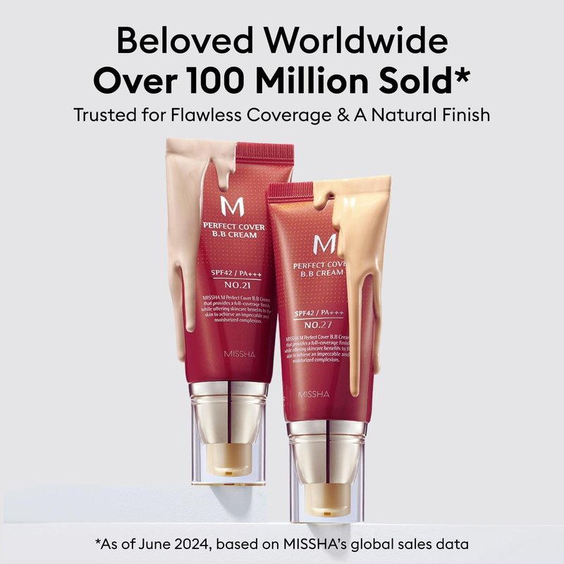 **MISSHA M Perfect Cover BB Cream - No. 25 Warm Beige Tinted Moisturizer with SPF 42 | 1.69 Fl Oz**